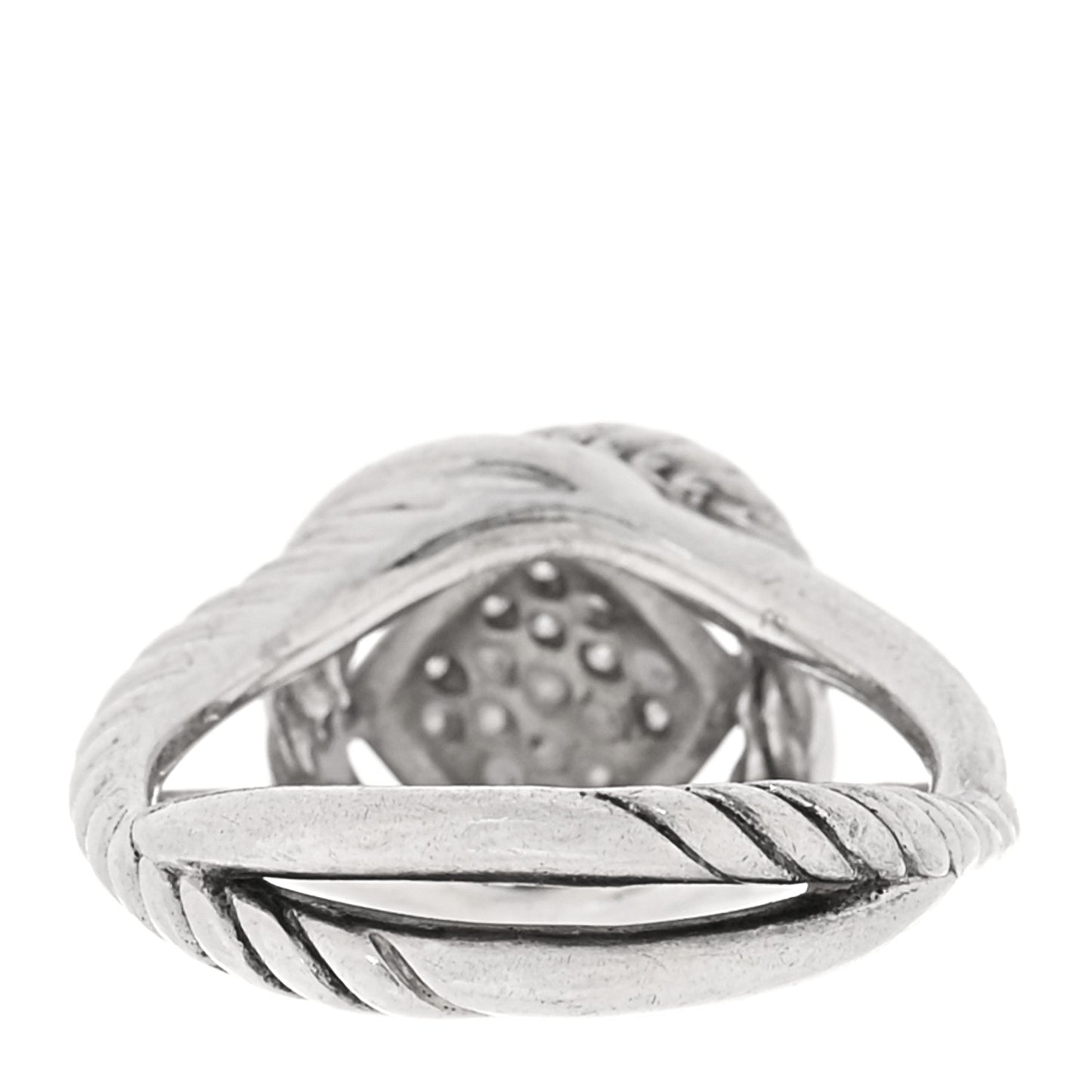 Sterling Silver Diamond Pave 7mm Infinity Ring 50 5.5