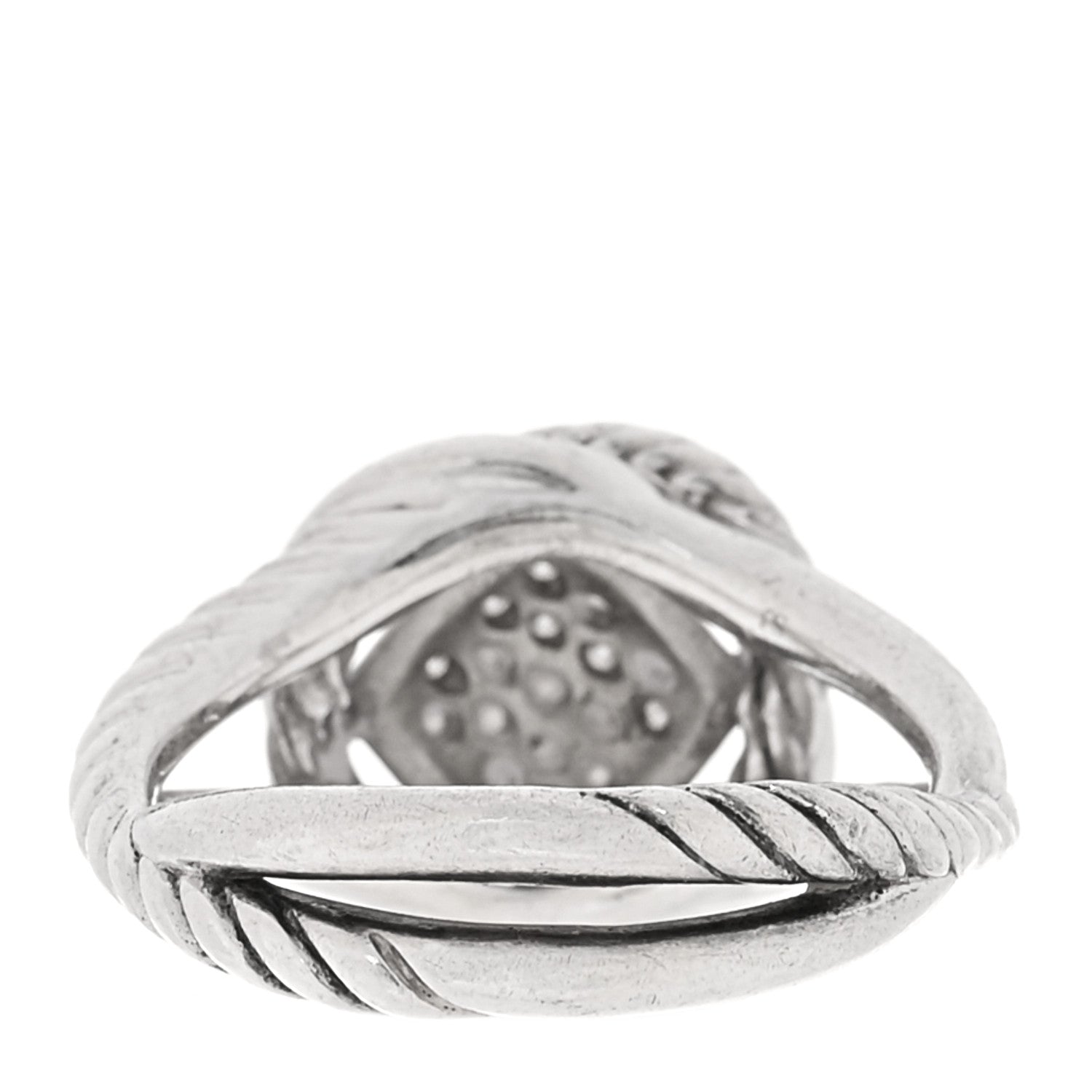 David Yurman Sterling Silver Diamond Pave 7mm Infinity Ring 50 5.5 3 of 4