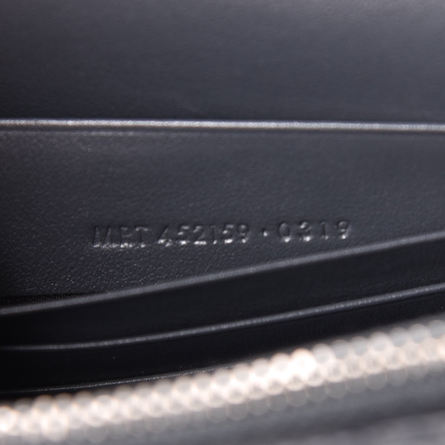Saint Laurent Calfskin Crocodile Embossed Kate Monogram Tassel Chain Wallet Dark Smog 7 of 11
