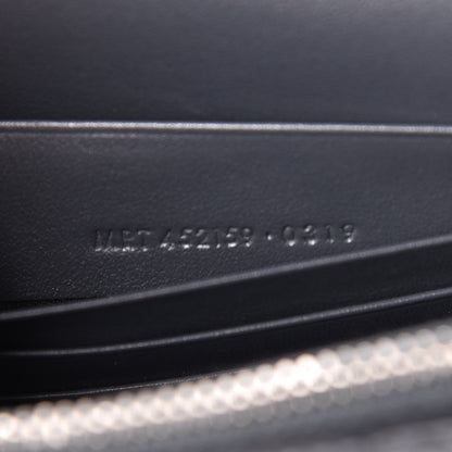 Saint Laurent Calfskin Crocodile Embossed Kate Monogram Tassel Chain Wallet Dark Smog 7 of 11