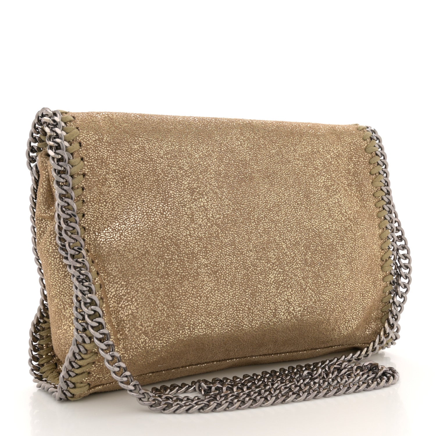 Stella McCartney Metallic Shaggy Deer Mini Falabella Crossbody Bag Gold 3 of 10