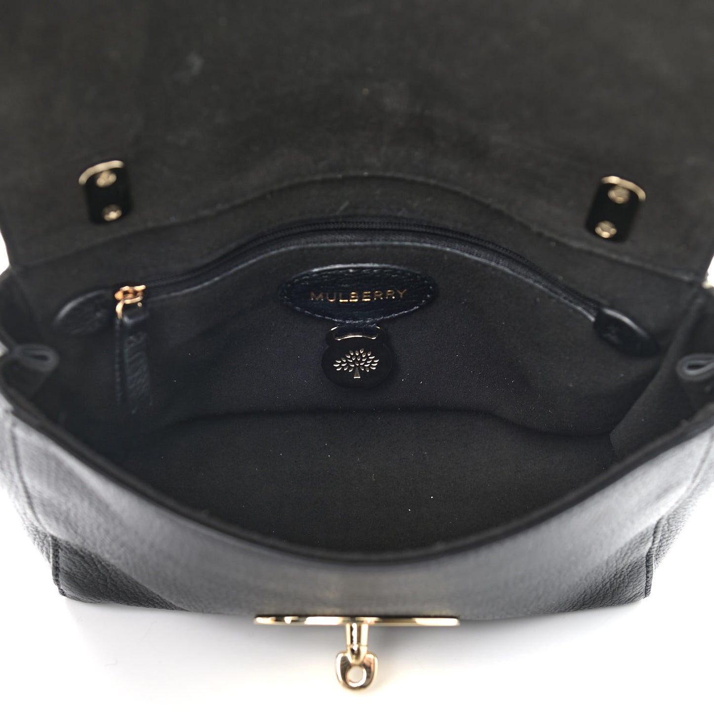 Glossy Goatskin Small Lily Flap Black