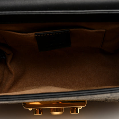 Gucci GG Supreme Monogram Calfskin Small Padlock Shoulder Bag Beige Black Cuir 4 of 10