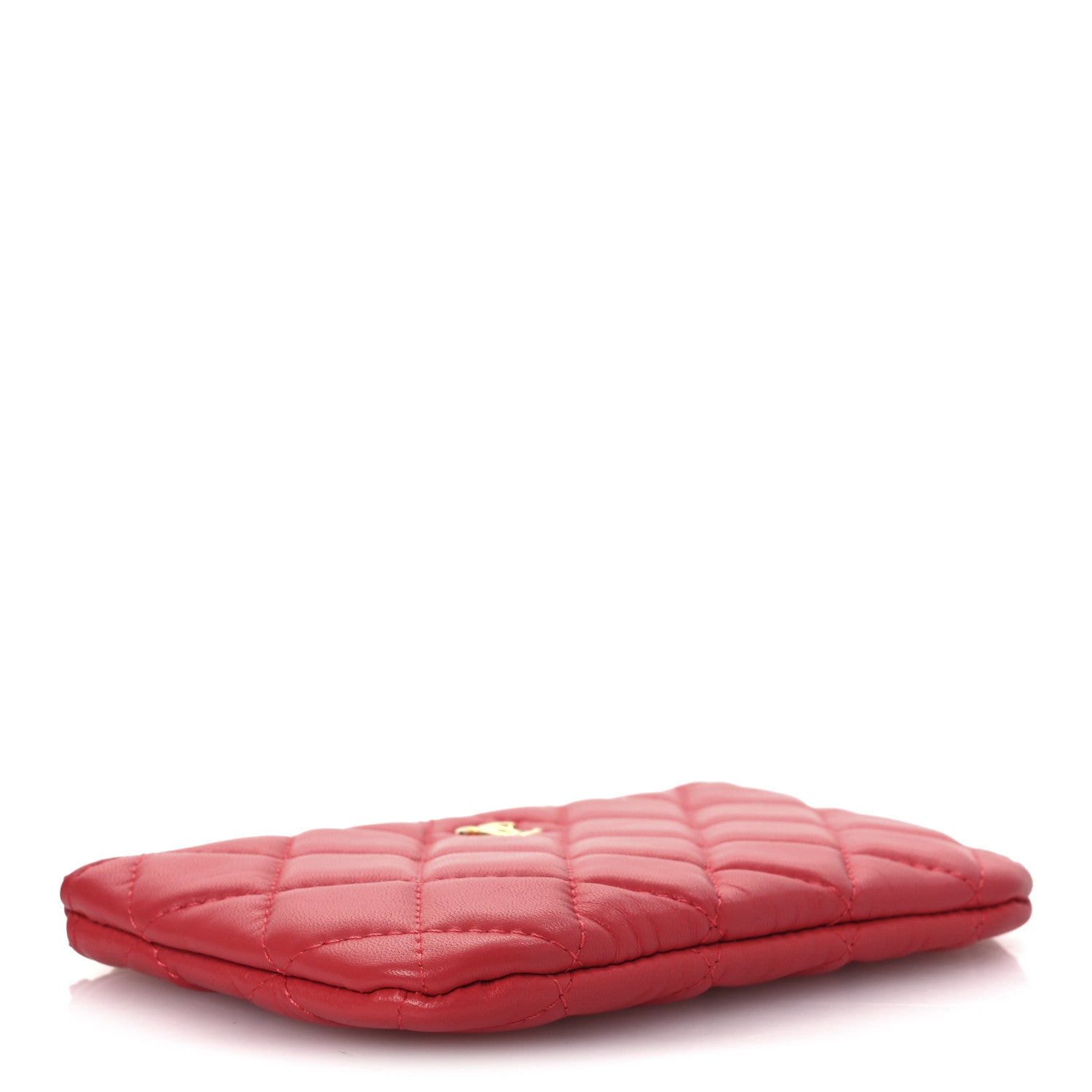 Chanel Lambskin Quilted Small Cosmetic Case Red 4 of 9