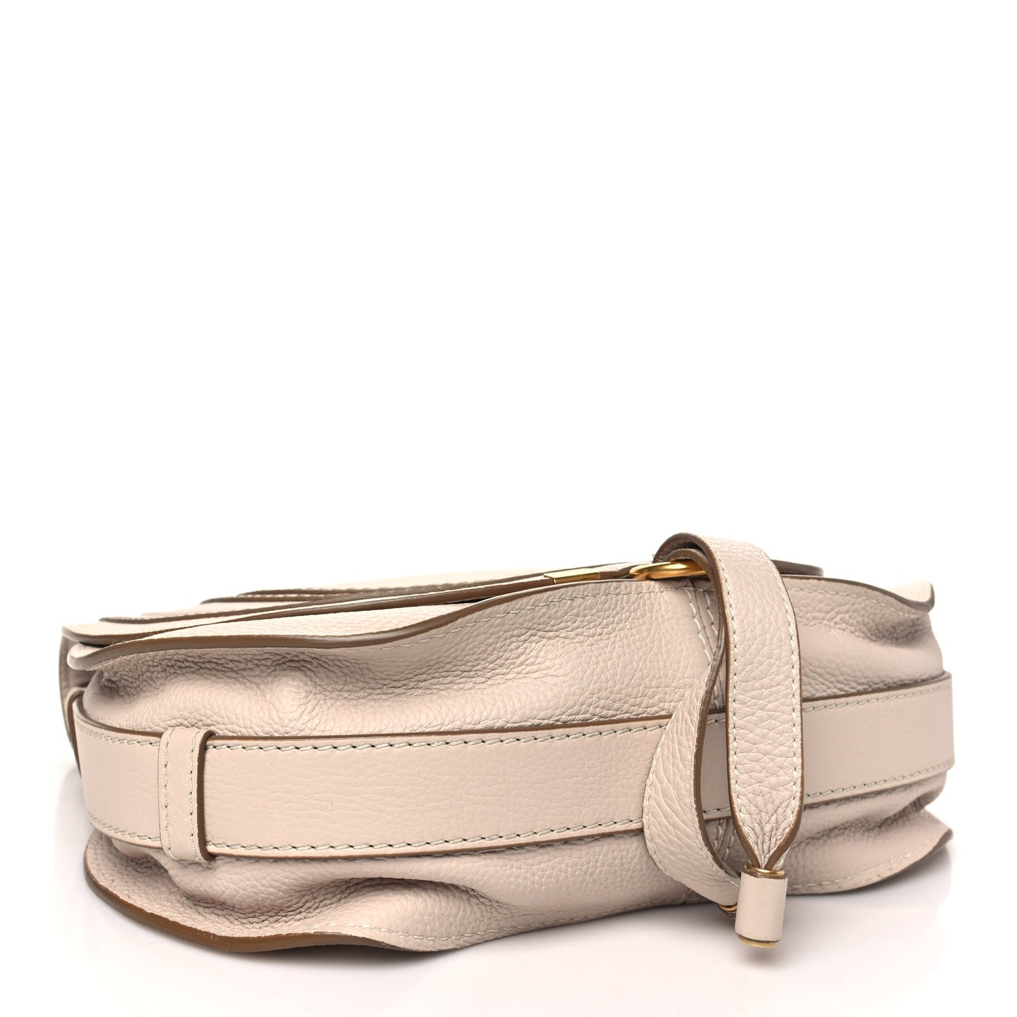 Grained Calfskin Medium Marcie Saddle Bag Nomad Beige