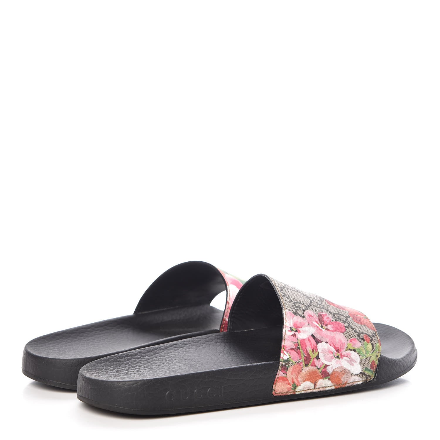 Gucci GG Supreme Monogram Blooms Slide Sandals 39 Beige Multicolor 4 of 8