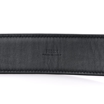 Fendi Glazed Fabric Vitello Century FF 1974 Belt 105 42 Mogano Panna Black 3 of 6