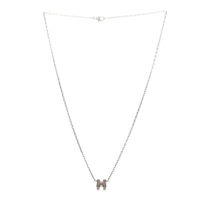 Hermes Palladium Mini Pop H Pendant Necklace Marron Glace 3 of 6