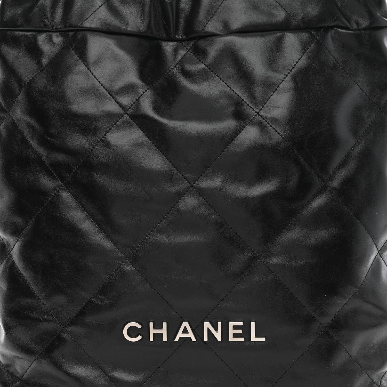 Chanel Shiny Calfskin Quilted Chanel 22 Backpack Black 8 of 10