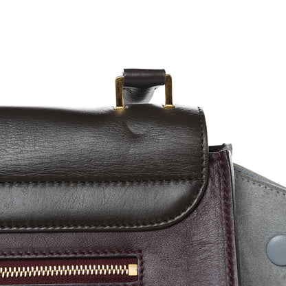 Celine Calfskin Suede Large Tri-Color Trapeze Dark Grey 14 of 17