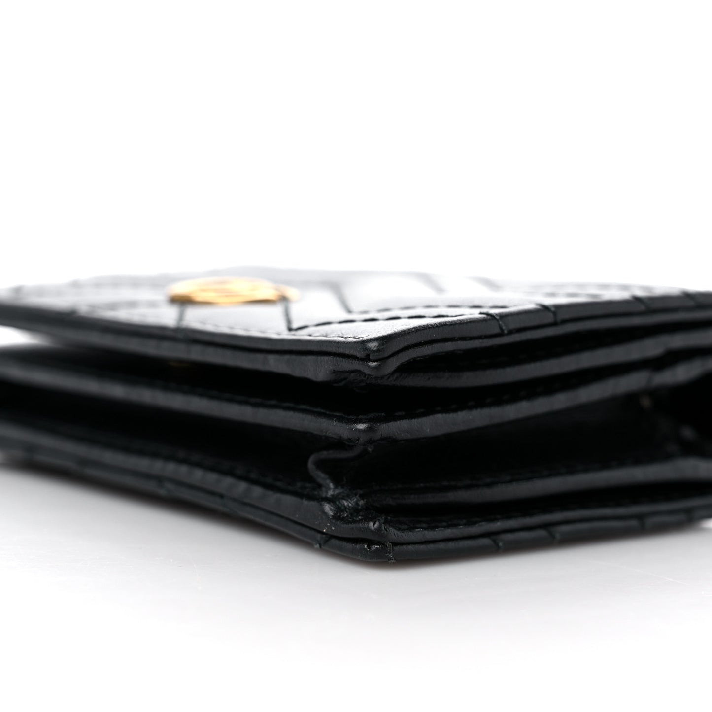 Calfskin Matelasse GG Marmont Card Case Wallet Black