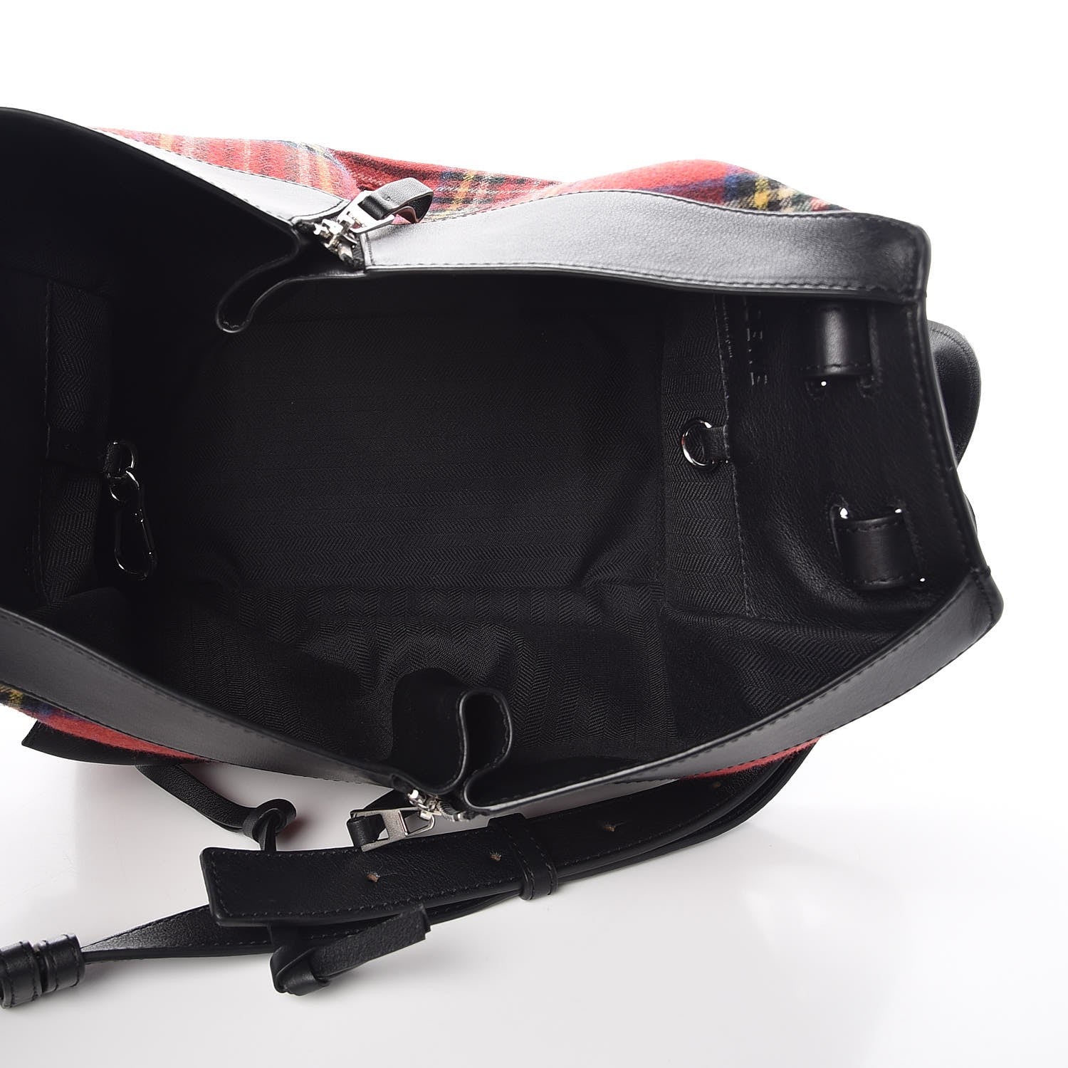 Loewe Wool Calfskin Small Hammock Shoulder Bag Black Red Tartan 7 of 9