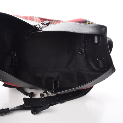 Loewe Wool Calfskin Small Hammock Shoulder Bag Black Red Tartan 7 of 9