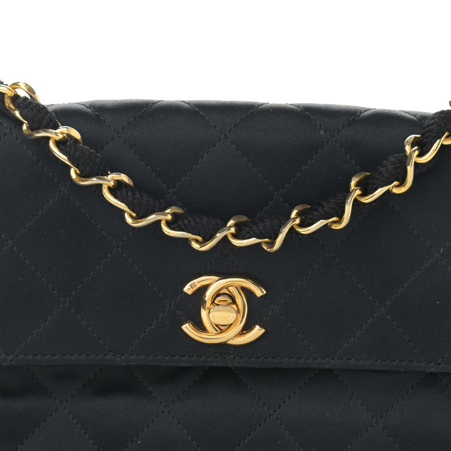 Chanel Satin Quilted Flap Black 8 of 11