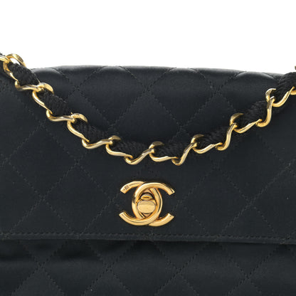 Chanel Satin Quilted Flap Black 8 of 11