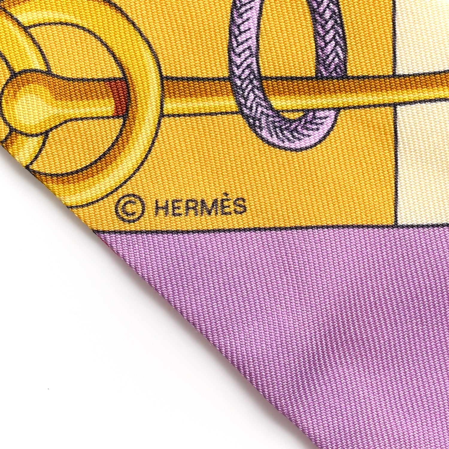 Hermes Silk Cliquetis Twilly Bouton D'Or Mauve 3 of 4