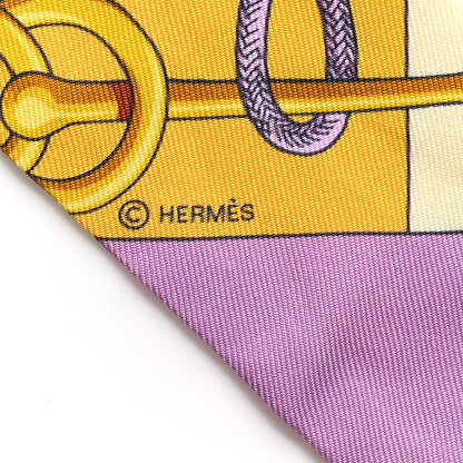 Hermes Silk Cliquetis Twilly Bouton D'Or Mauve 3 of 4