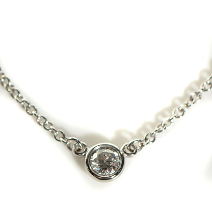 Tiffany Platinum Diamond .10ct Elsa Peretti Diamonds by the Yard Pendant Necklace 4 of 8