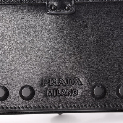 Prada City Calfskin Cahier Studded Mini Bag Black 10 of 12
