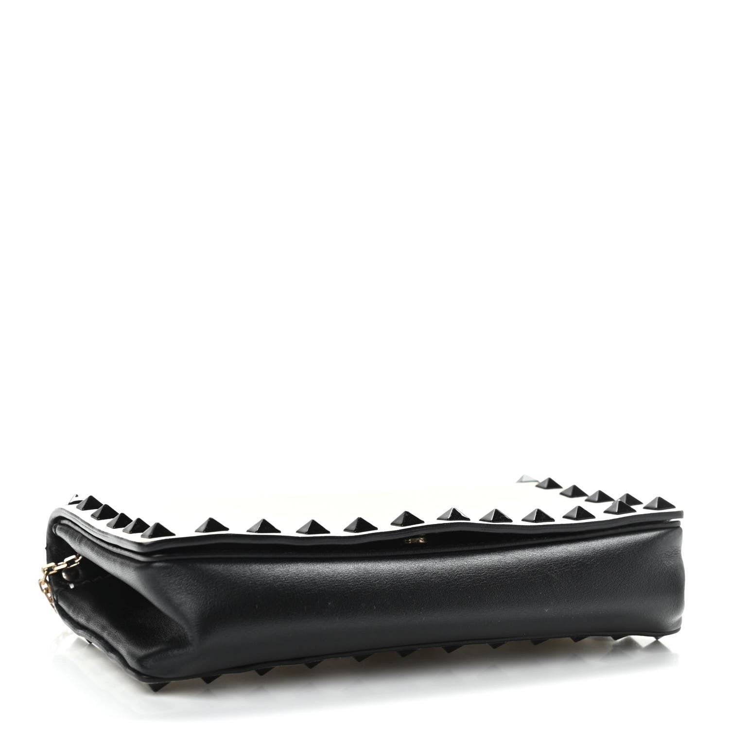 Valentino Garavani Vitello Small Rockstud Chain Flap Crossbody Bag Black Light Ivory 4 of 10