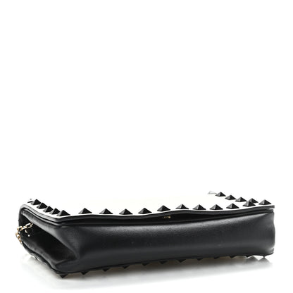 Valentino Garavani Vitello Small Rockstud Chain Flap Crossbody Bag Black Light Ivory 4 of 10