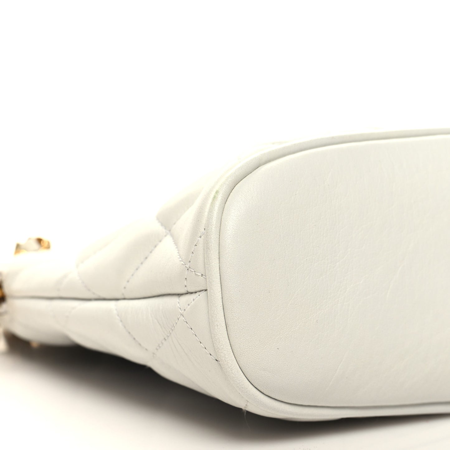 Lambskin Quilted CC Tote White