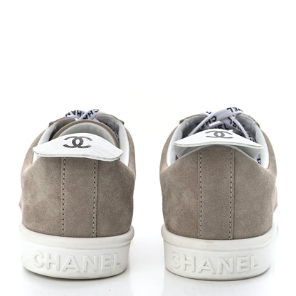 Chanel Suede Calfskin Womens Sneakers 40 Dark Beige 8 of 10