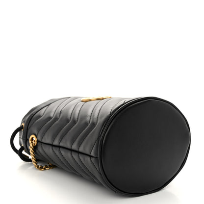 Gucci Calfskin Matelasse Mini GG Marmont 2.0 Bucket Bag Black 4 of 9
