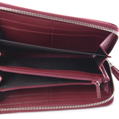 Gucci Pebbled Calfskin Studded Soho Zip Around Wallet Soft Burgundy 5 of 10