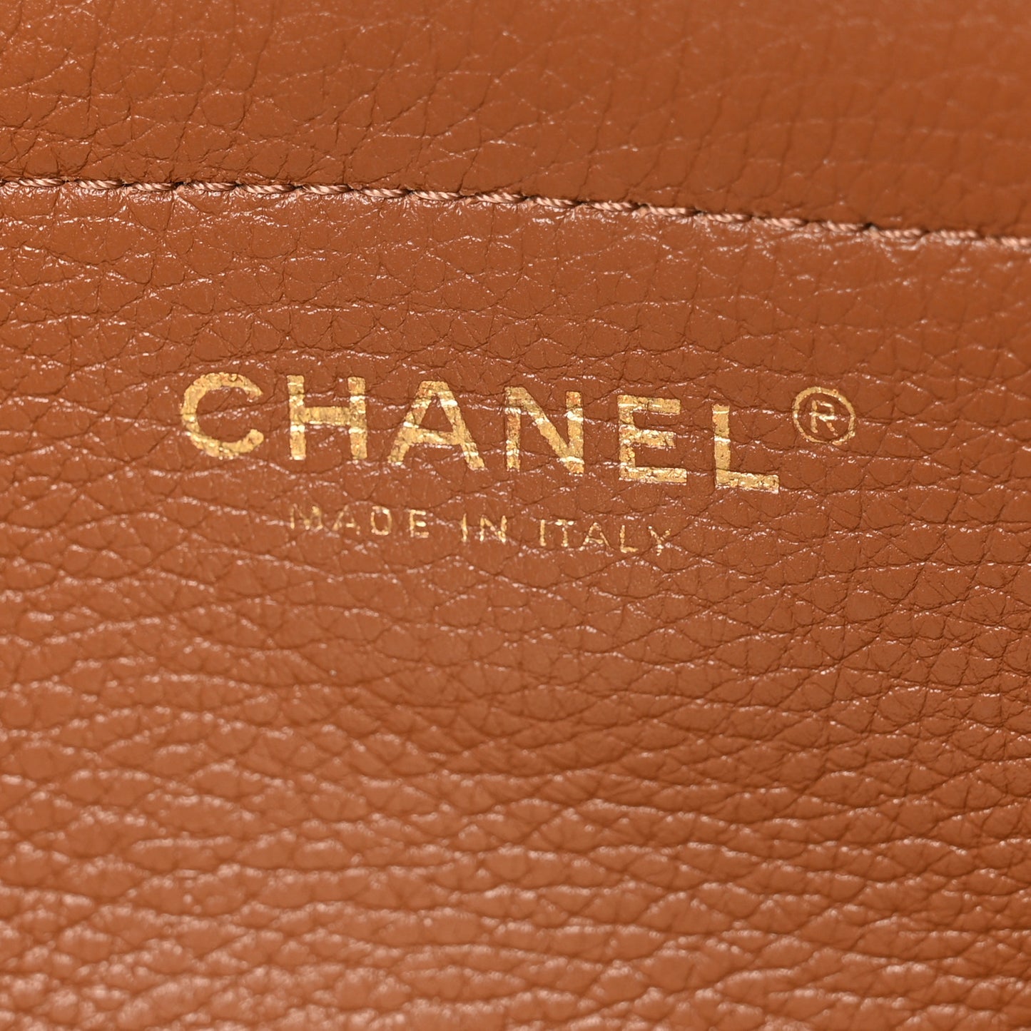 Grained Calfskin Stitched Urban Essentials Small Shopping Bag Camel