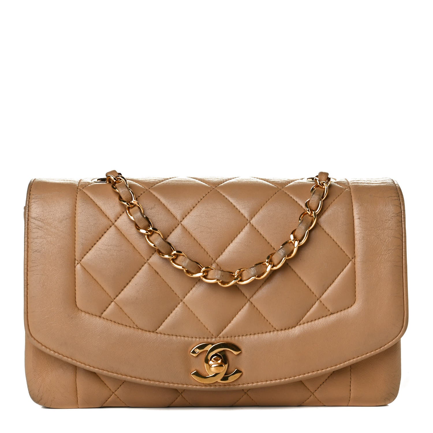 Chanel Lambskin Quilted Small Single Flap Beige 1 of 12