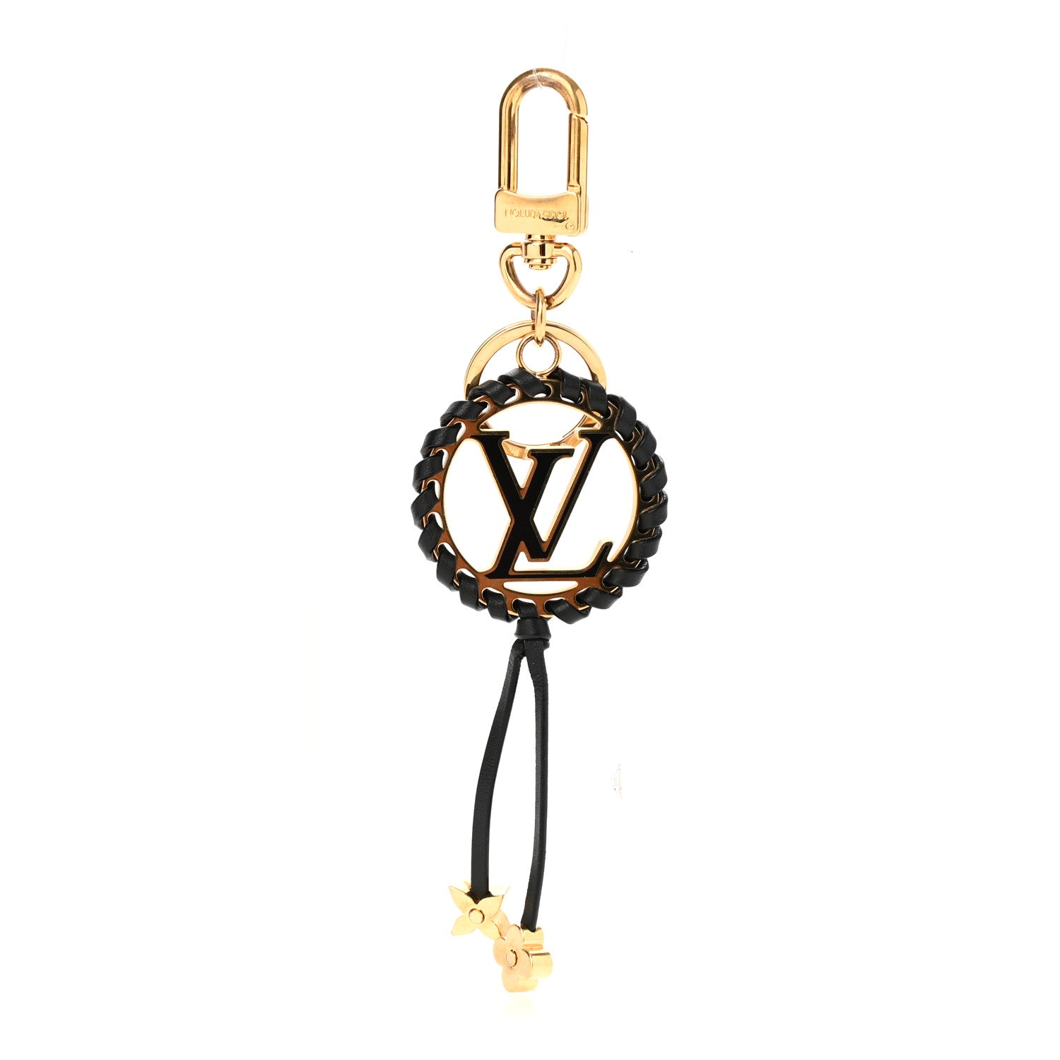 Louis Vuitton Metal Lambskin Enamel Very Bag Charm Key Holder Black 1 of 5
