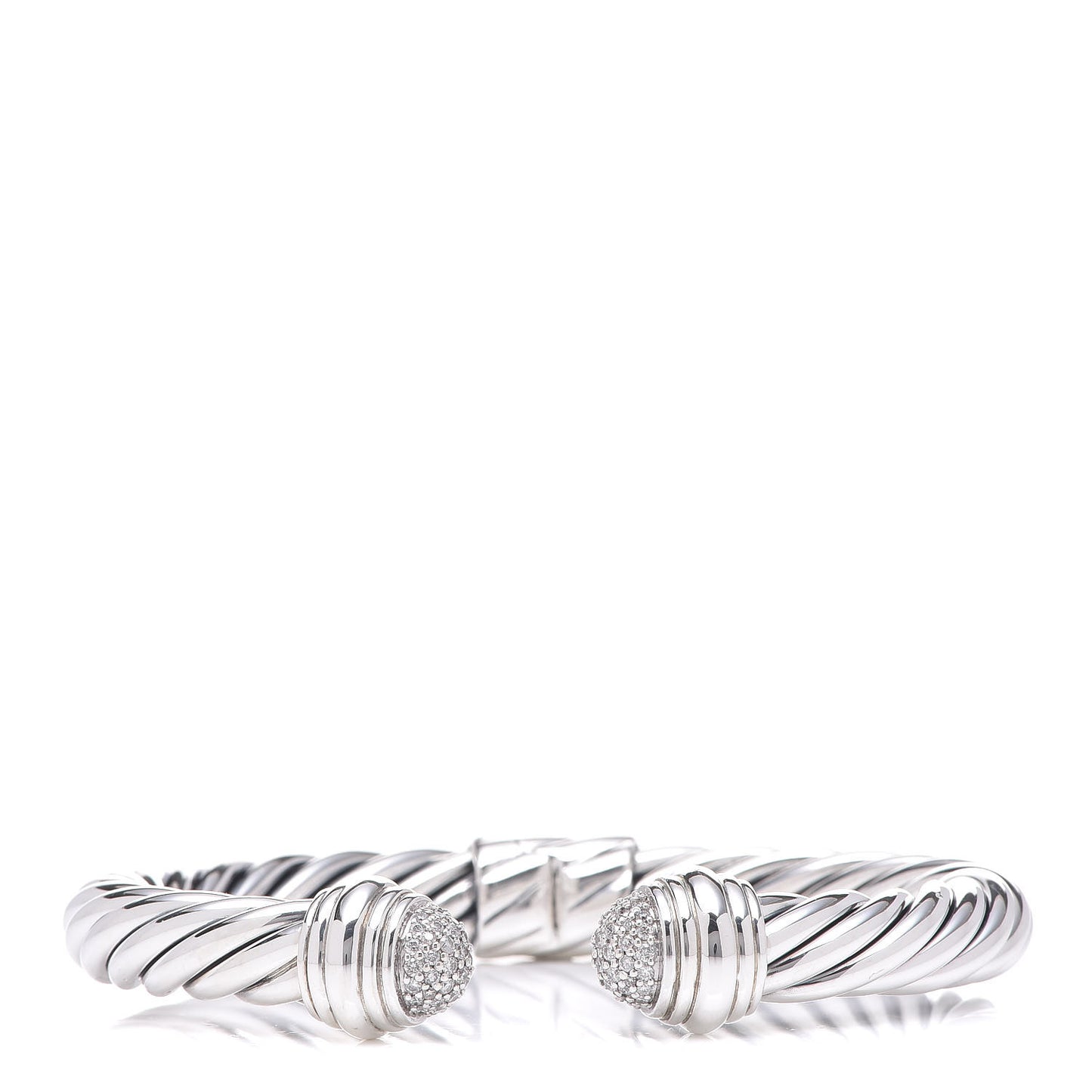 Sterling Silver Diamond 8.5mm Cable Classics Bracelet