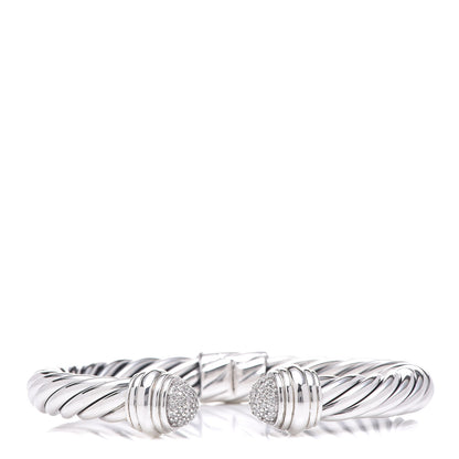 David Yurman Sterling Silver Diamond 8.5mm Cable Classics Bracelet 1 of 4
