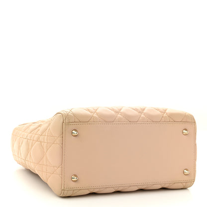 Christian Dior Lambskin Cannage Medium Lady Dior Beige 4 of 11