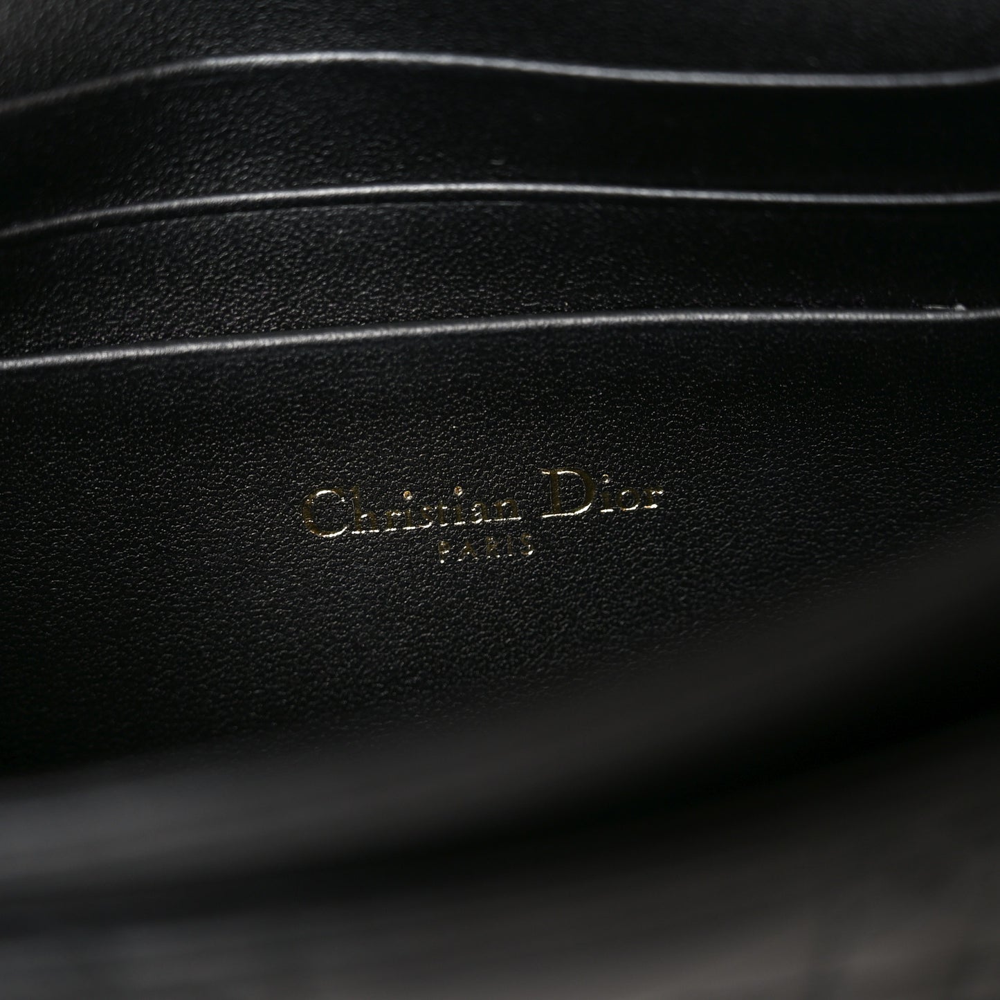 Lambskin Cannage Lady Dior Phone Pouch Black