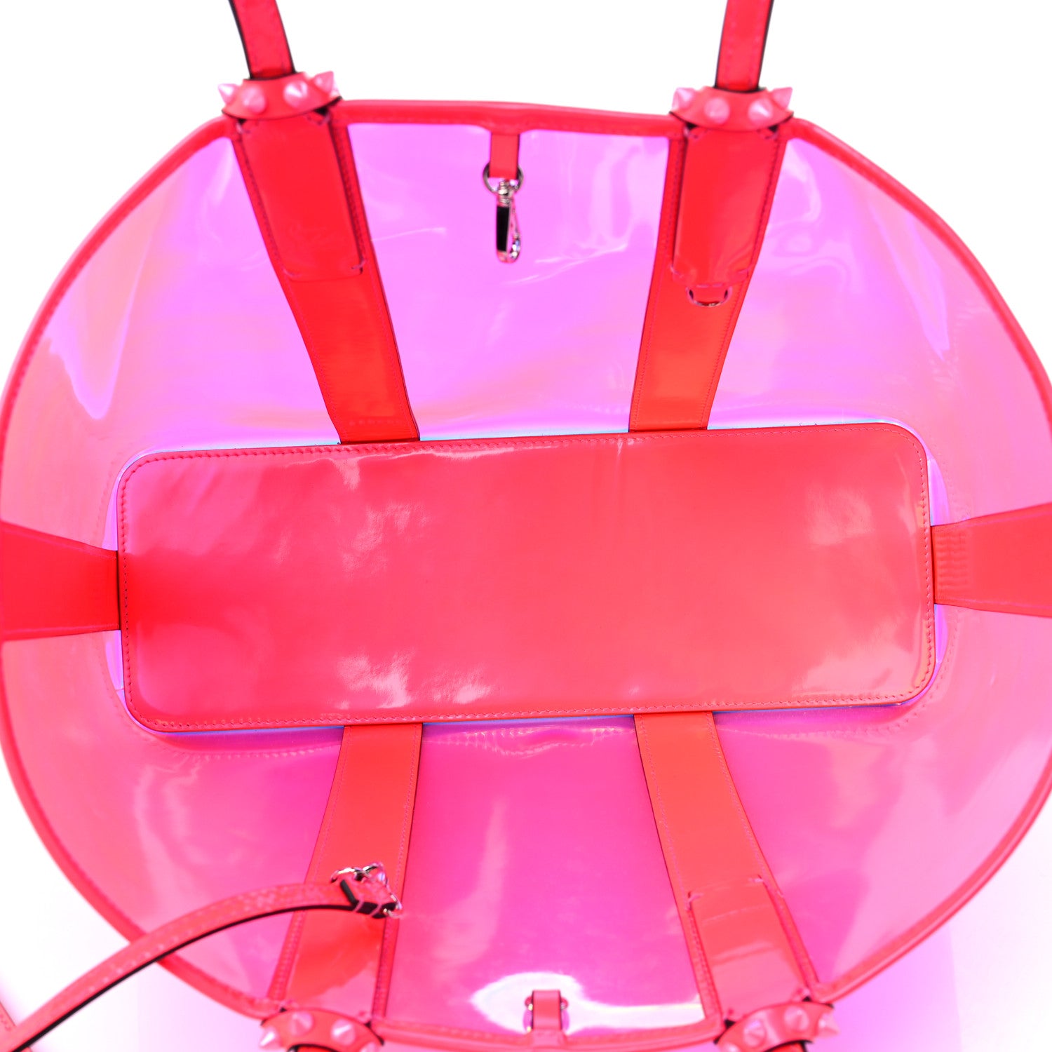 Christian Louboutin PVC Spikes East West Cabata Tote Pink 6 of 11