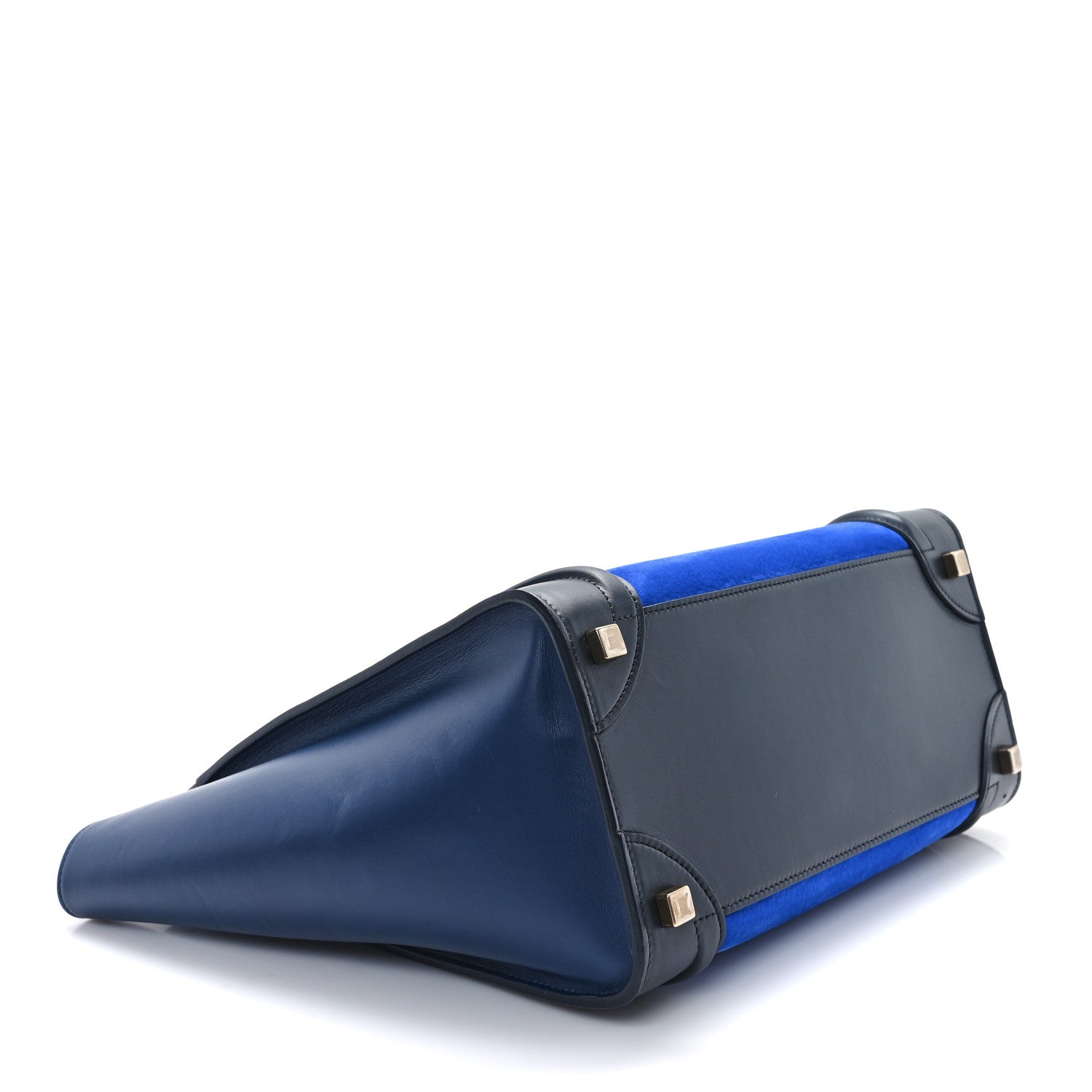 Celine Nubuck Smooth Calfskin Micro Tri-Color Luggage Bright Blue 4 of 11