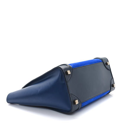 Celine Nubuck Smooth Calfskin Micro Tri-Color Luggage Bright Blue 4 of 11