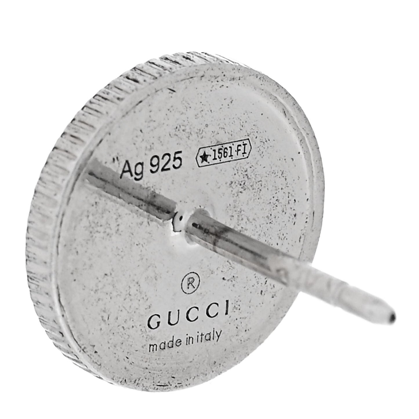 Sterling Silver Round Interlocking G Bee Stud Earrings