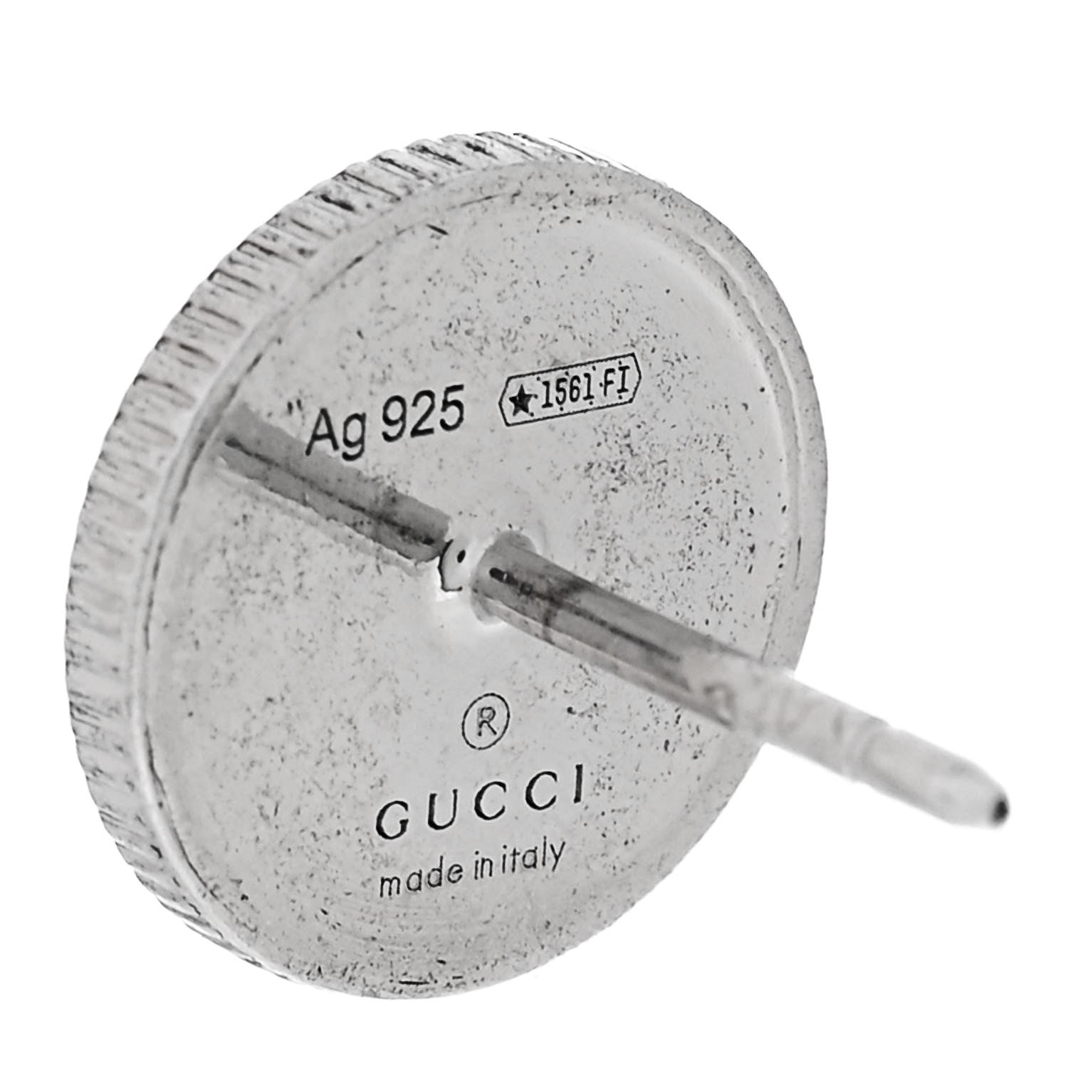 Gucci Sterling Silver Round Interlocking G Bee Stud Earrings 4 of 5