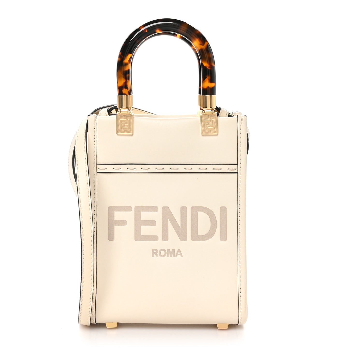 Vitello King Plexiglass Logo Embossed Mini Sunshine Shopper Tote White Ice