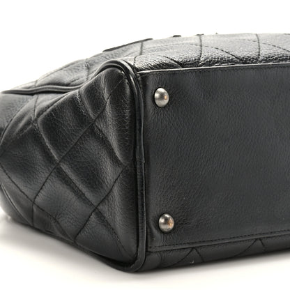 Chanel Caviar Patent Quilted Bowler Black 8 of 9