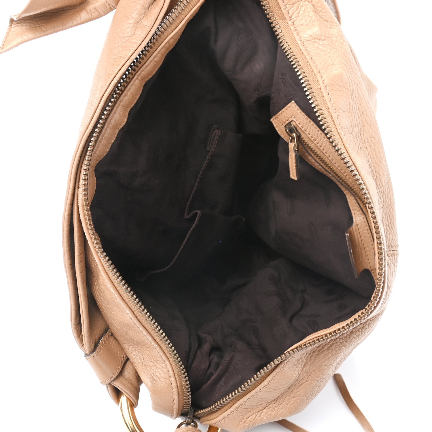 Gucci Pebbled Calfskin Medium Jungle Hobo Beige 4 of 10