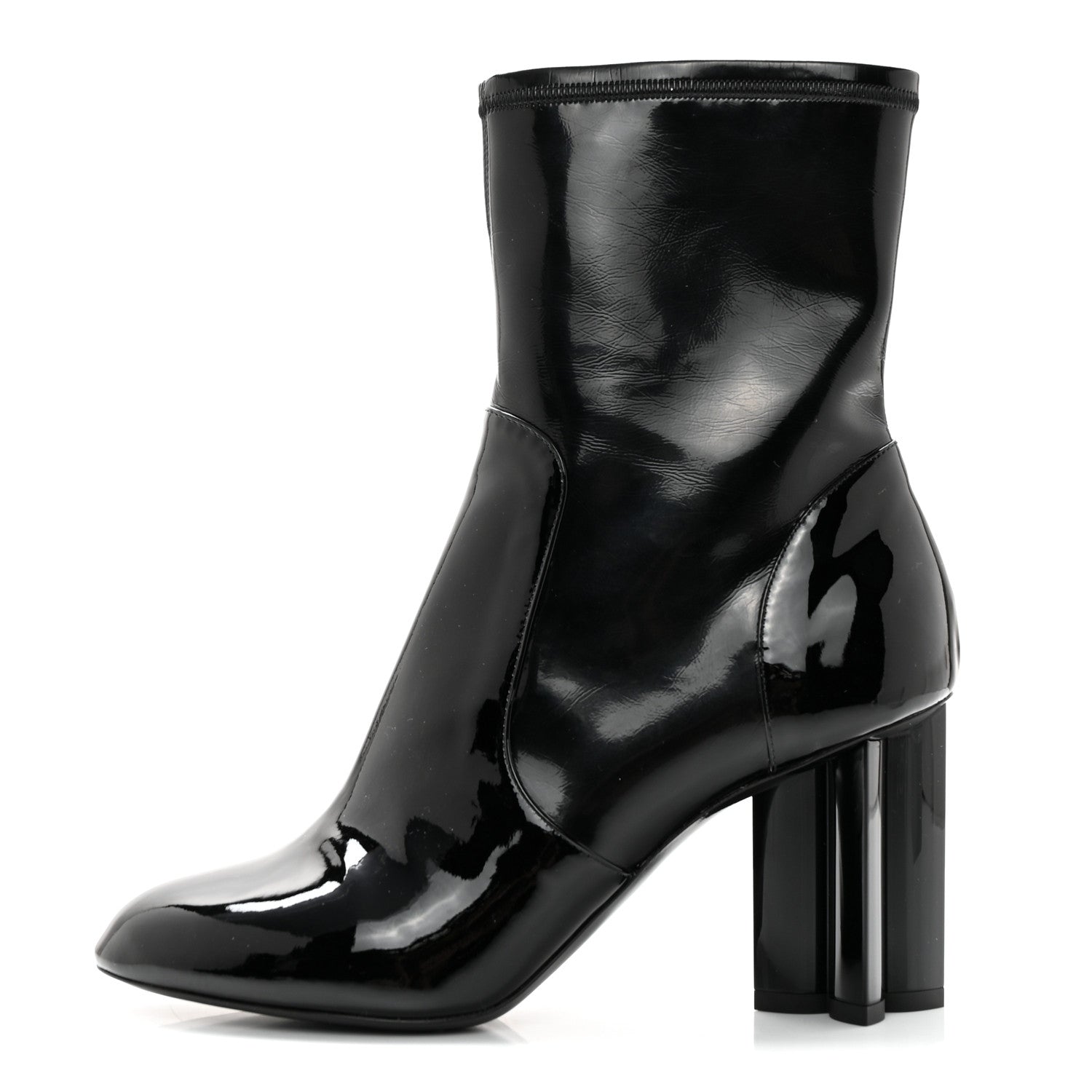 Louis Vuitton Patent Silhouette Ankle Boots 38.5 Black 1 of 11