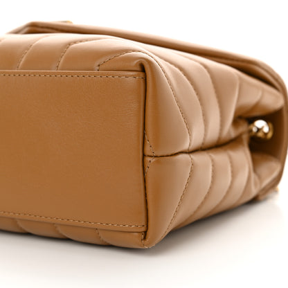 Saint Laurent Calfskin Y Quilted Monogram Small Loulou Chain Satchel Dark Natural 10 of 11