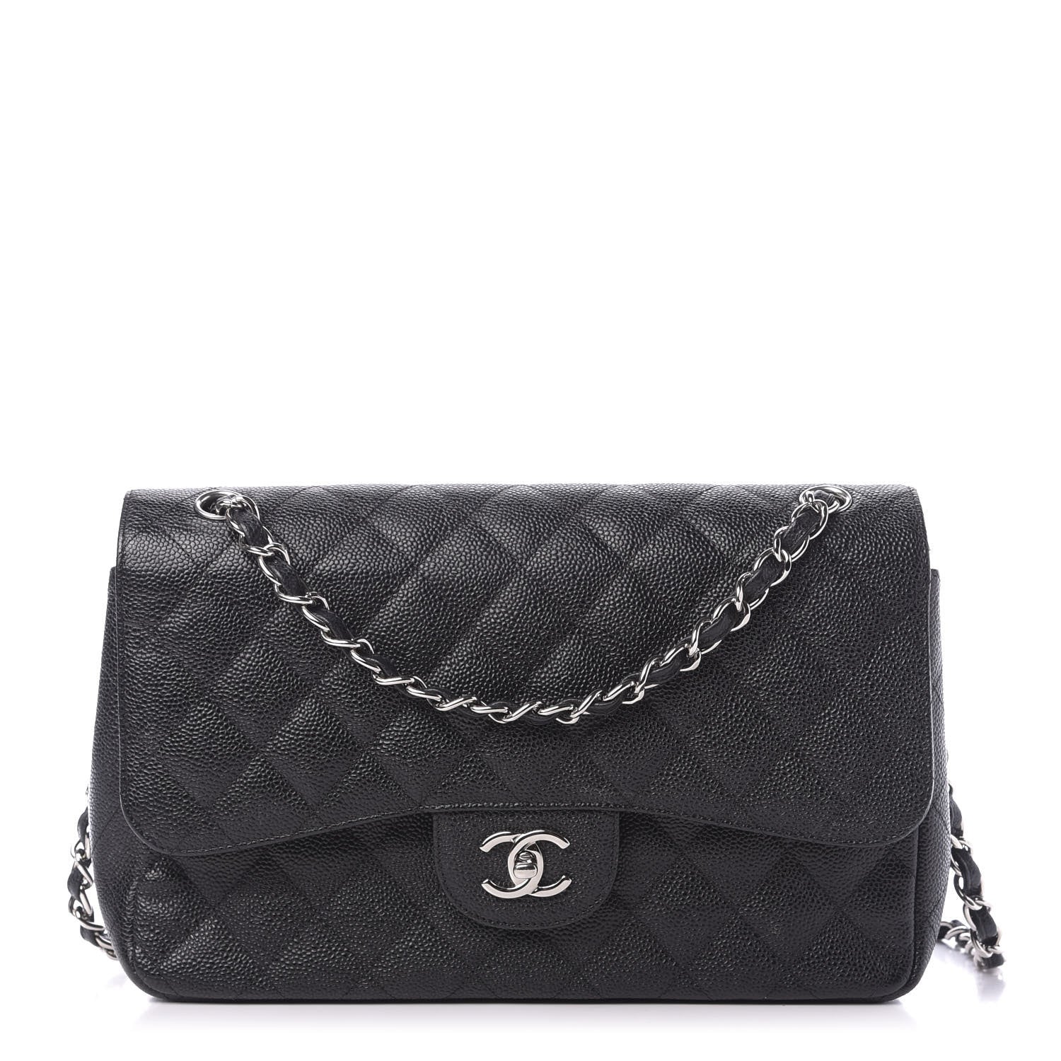 Chanel Caviar Quilted Jumbo Double Flap Black 1 of 12