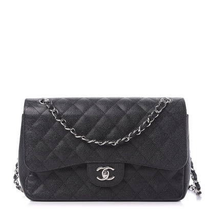 Chanel Caviar Quilted Jumbo Double Flap Black 1 of 12
