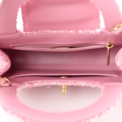 Chanel Tweed Quilted Nano Kelly Shopper Pink 5 of 13