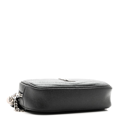 Saint Laurent Grain De Poudre Matelasse Monogram Mini Lou Camera Bag Black 4 of 11